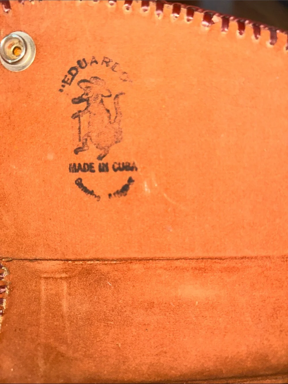 GENUINE ALLIGATOR MADE IN CUBA STAMPED PURSE. 1950’s..as in pic missing skin